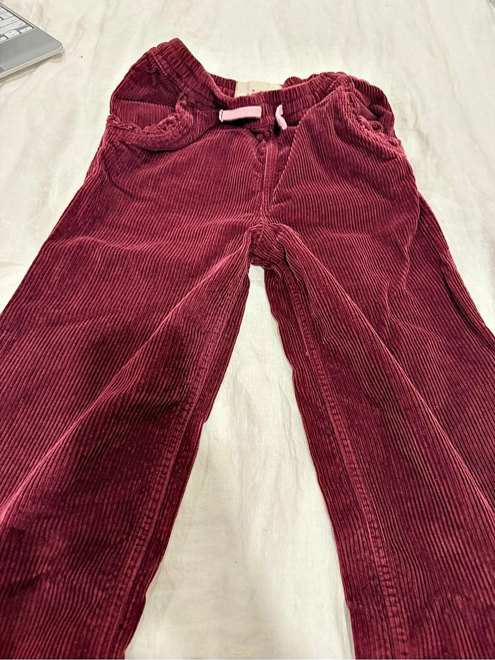 Mini Boden Draw Cord Corduroy Pants, Purple wine 8